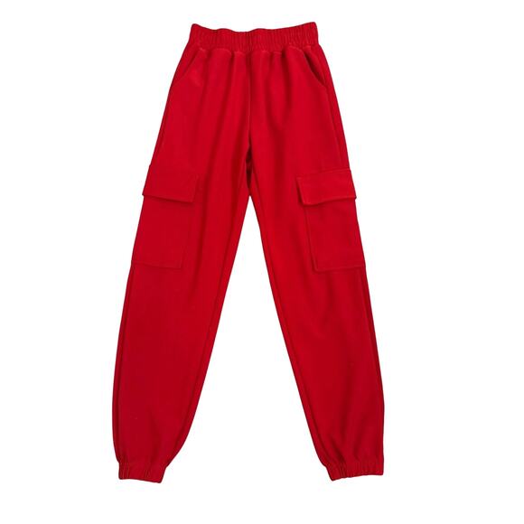 New Mix Red Athletic Sporty Streetwear Cargo Sweatpants Joggers Size Small - Picture 1 of 3